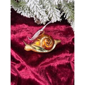 Vintage Christmas - Handblown Glass Ornament - Snail - Lauscha - Made In Germany